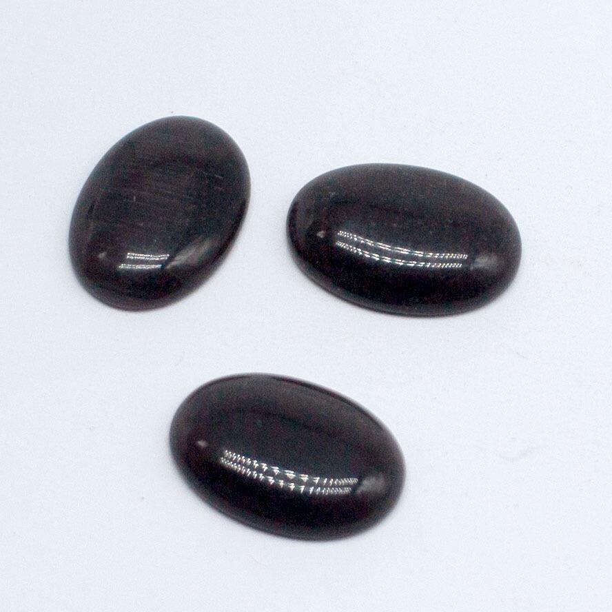 Cateye Oval Cabochon 14x10mm 1pc   Dark Grey for jewellery making