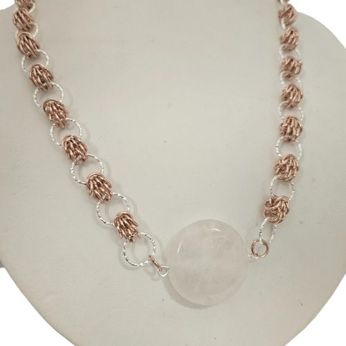 Scherzo Necklace rose quartz necklace making kit — DIY set with beads and instructions for creating handmade jewelry