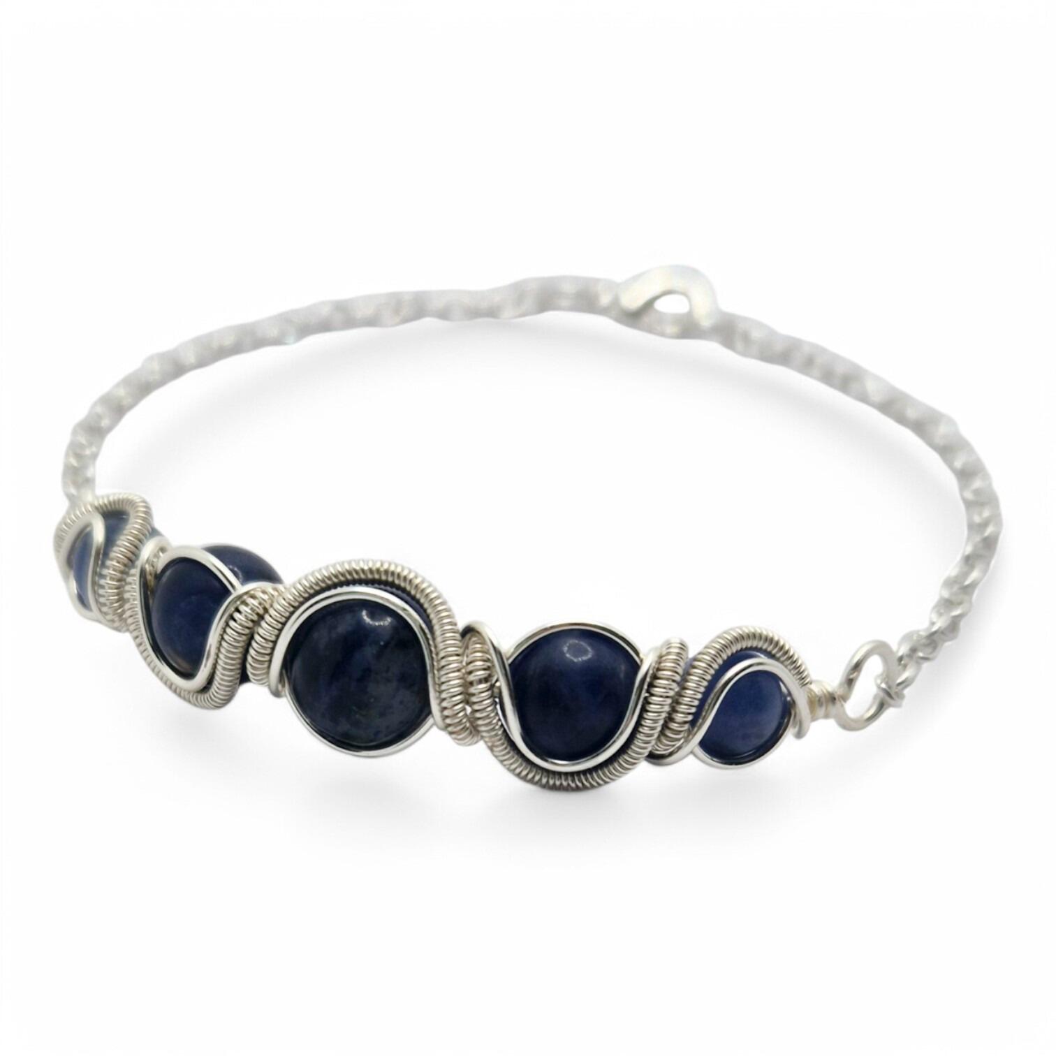 Corinne Gemstone Bracelet sodalite bracelet making kit — DIY set with beads and instructions for creating handmade jewelry