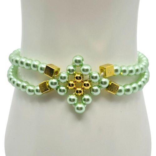 Anisa Elastic Bracelet light green bracelet making kit — DIY set with beads and instructions for creating handmade jewelry