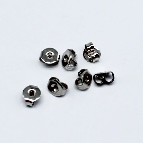 Ear Butterfly Rhodium 20 Pairs 5mm for jewellery making