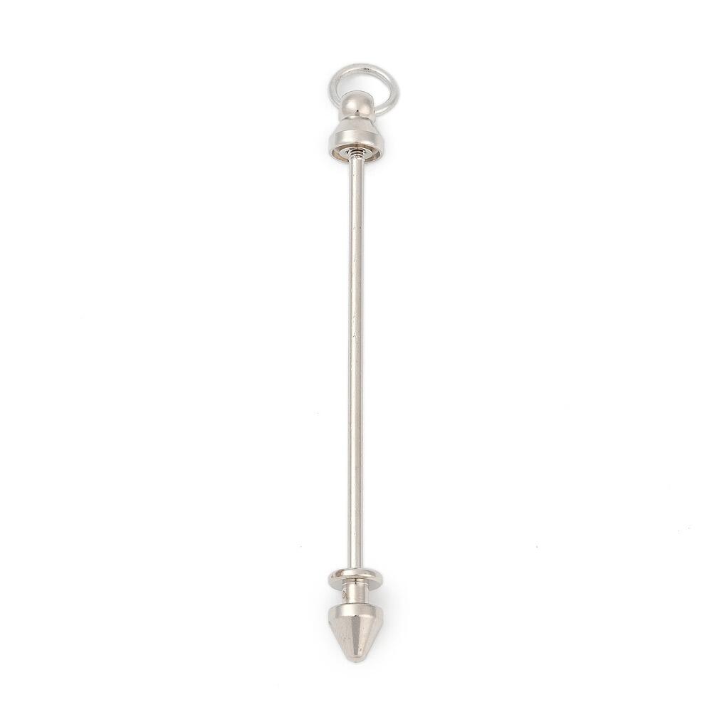 Beadable Keychain Bar 80mm   Rhodium 1pc for jewellery making