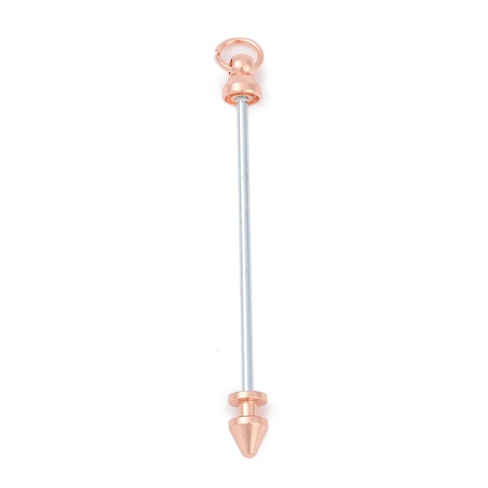 Beadable Keychain Bar 80mm   Rose Gold 1pc for jewellery making