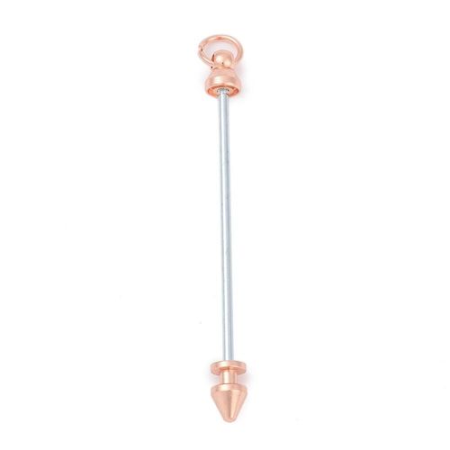 Beadable Keychain Bar 80mm   Rose Gold 1pc for jewellery making