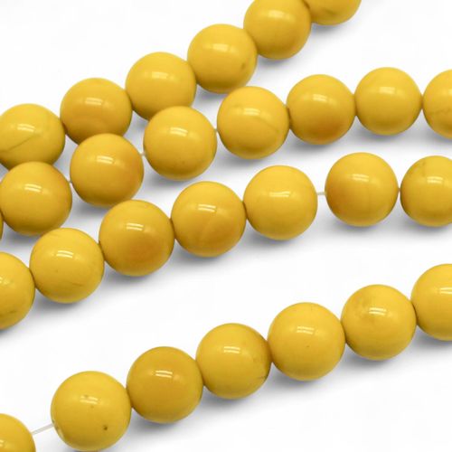 Glass Round Beads8mm   Yellow 15" string for jewellery making