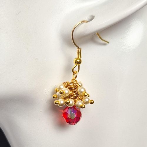 Beverley Cluster Earring 3 Pairs red rainbow earring making kit — DIY set with beads and instructions for creating handmade jewelry