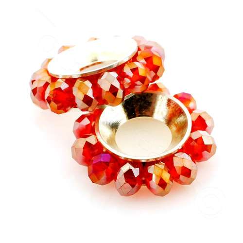 Crystal Round Spacer Beads - 2 pcs 18mm - Red AB