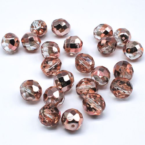 Czech Fire Polished 12mm Facet Beads   Apollo Gold 15pcs for jewellery making