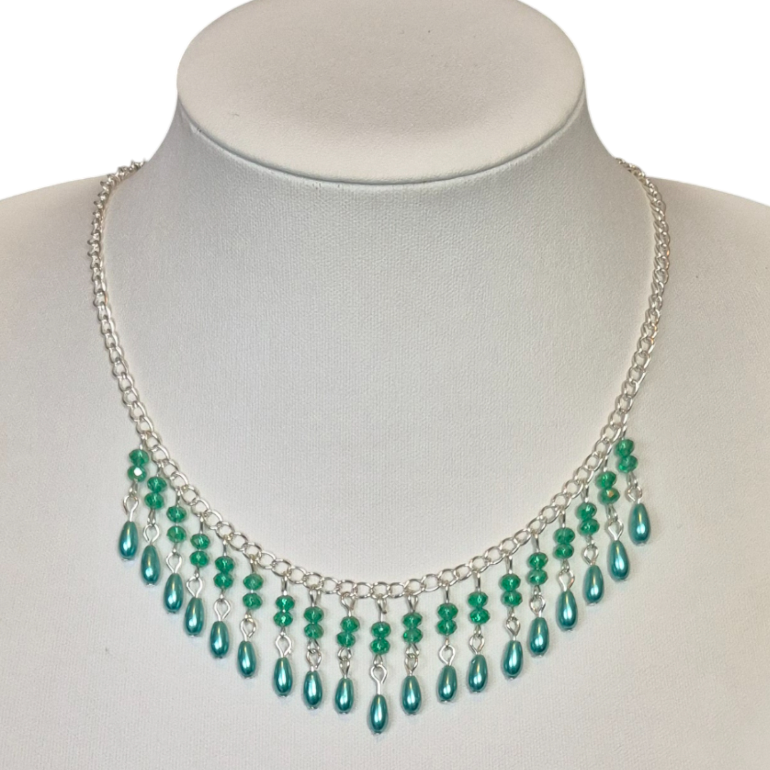 Carol Pearl Drop Necklace   Turquoise for jewellery making