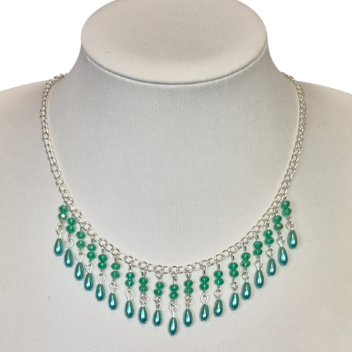 Carol Pearl Drop Necklace   Turquoise for jewellery making