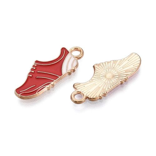 Enamel Gold Charm   Football Boots 2pcs 22 x 9mm for jewellery making