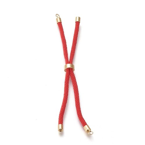 Adjustable Slider Cord Bracelet   Red with gold 4mm for jewellery making