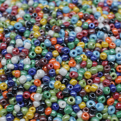 Seed Beads Opaque Rainbow  Mixed   Size 6 100g 4mm for jewellery making