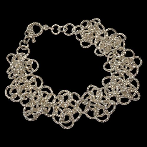 Rosettes Ethced Ring Bracelet   Silver for jewellery making