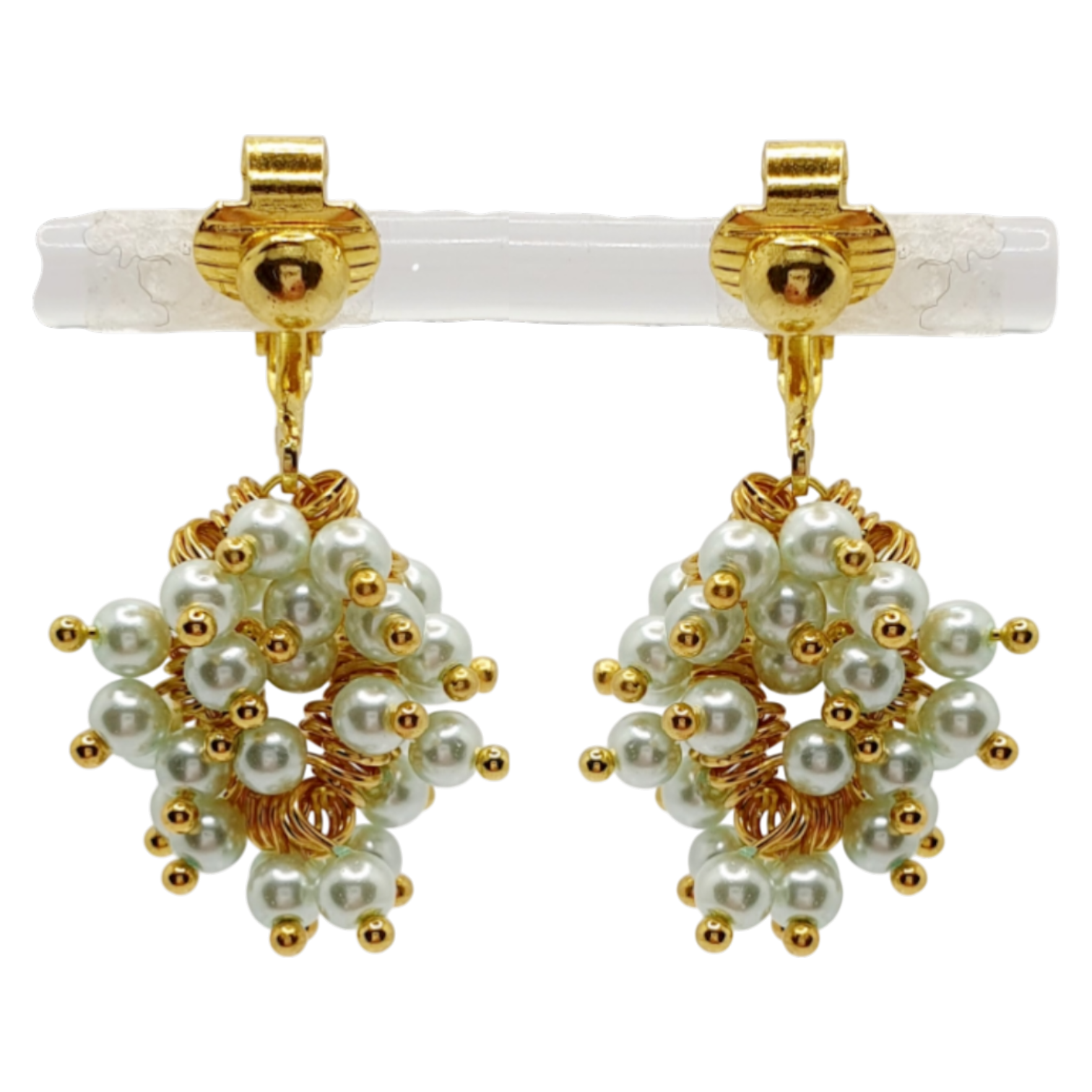Polly Pearl Cluster Earrings (2)   Sea Glass for jewellery making