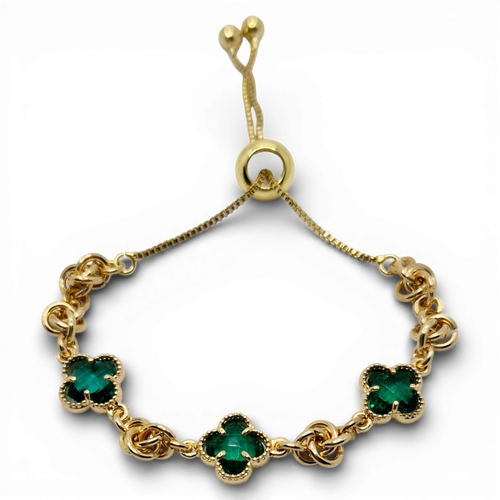 Clover Slider Bracelet   Emerald for jewellery making
