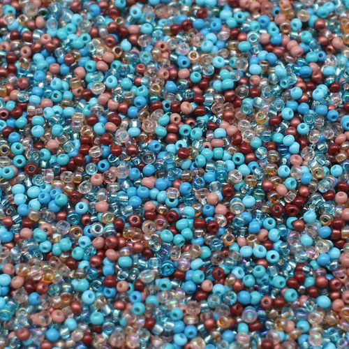 FGB Seed Bead Mix Size 12 50g   Ocean Beaches 6mm for jewellery making