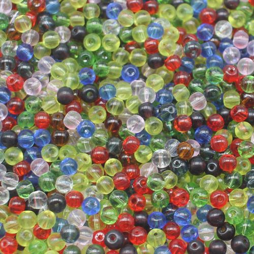 Glass Beads 4mm Round   Mixed Colours 500 Beads for jewellery making