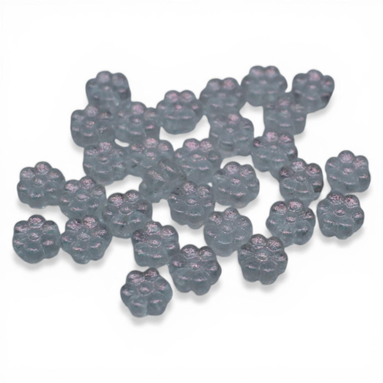 Czech Flower 8mm   Crystal Pink Dust 20pcs for jewellery making