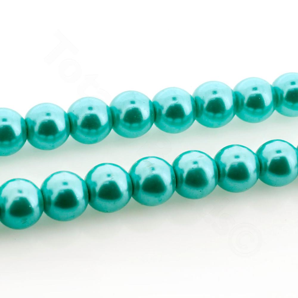 Glass Pearl Round Beads 6mm - Summer Green