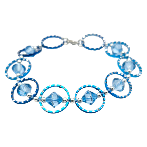 Bethan Ring Bracelets x3   Blue for jewellery making