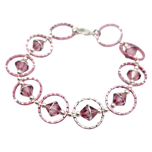 Bethan Ring Bracelets x3   Pink for jewellery making