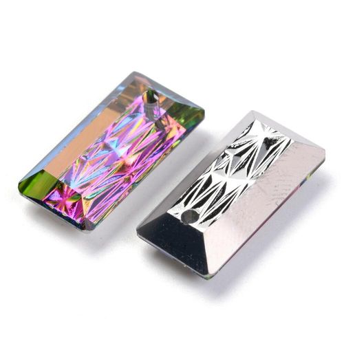 Crystal Rectangle Pendant 20mm   Volcano for jewellery making