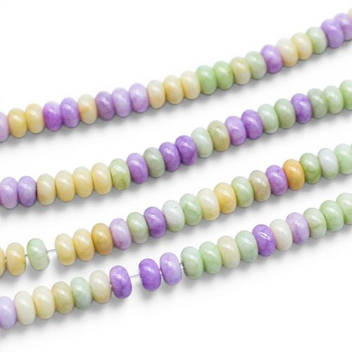 Glass Rondelles 4x2mm Glazed Beads   Pastel Mix 150pcs for jewellery making
