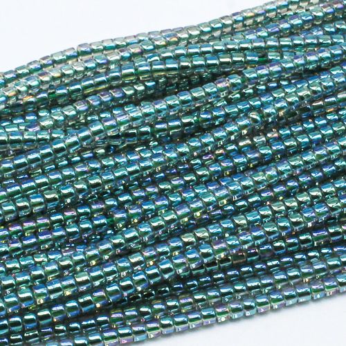 Glass Drum Beads 2mm 190pcs   Electric Green for jewellery making