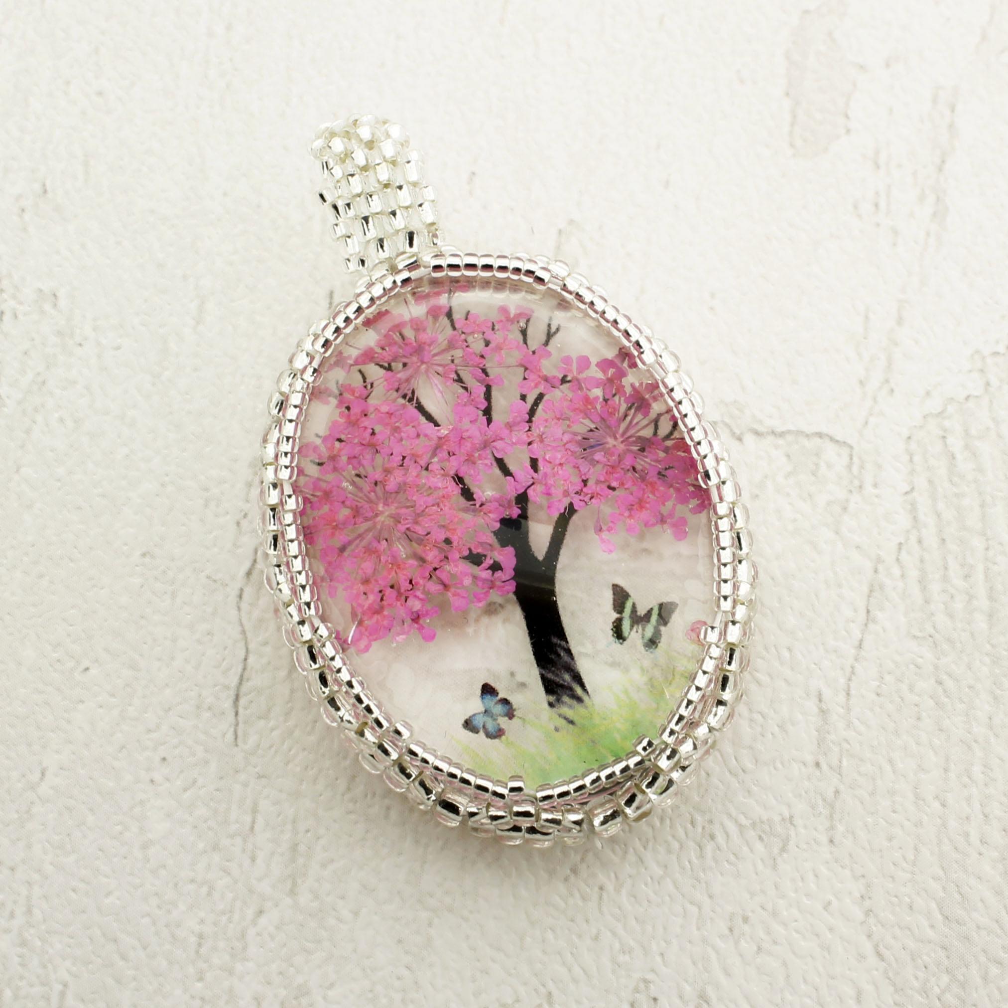 Everbloom Double Cabochon Pendant Kit - Cherry Blossom
