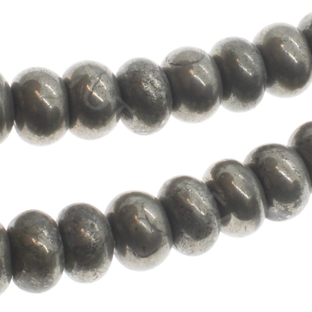 Pyrite Rondelle Beads 5x8mm 16" String
