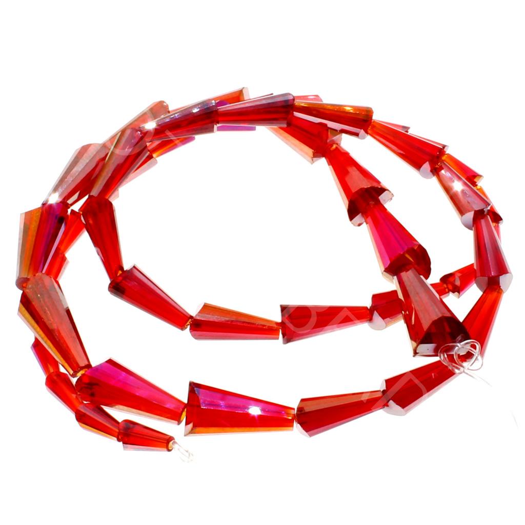 Crystal Tree Cone Beads 3 Sizes - Ruby Red
