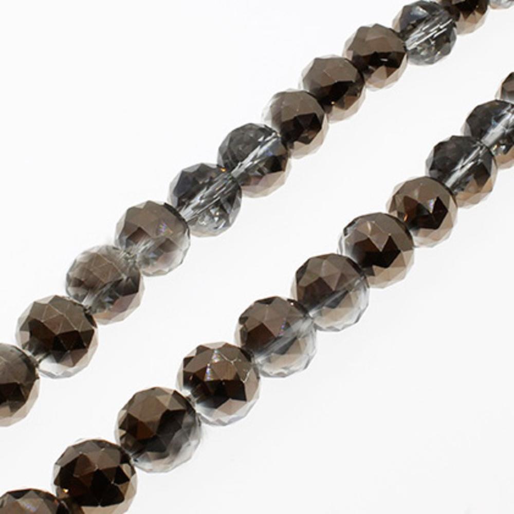 11mm Crystal Round Beads 25pcs - Black Diamond