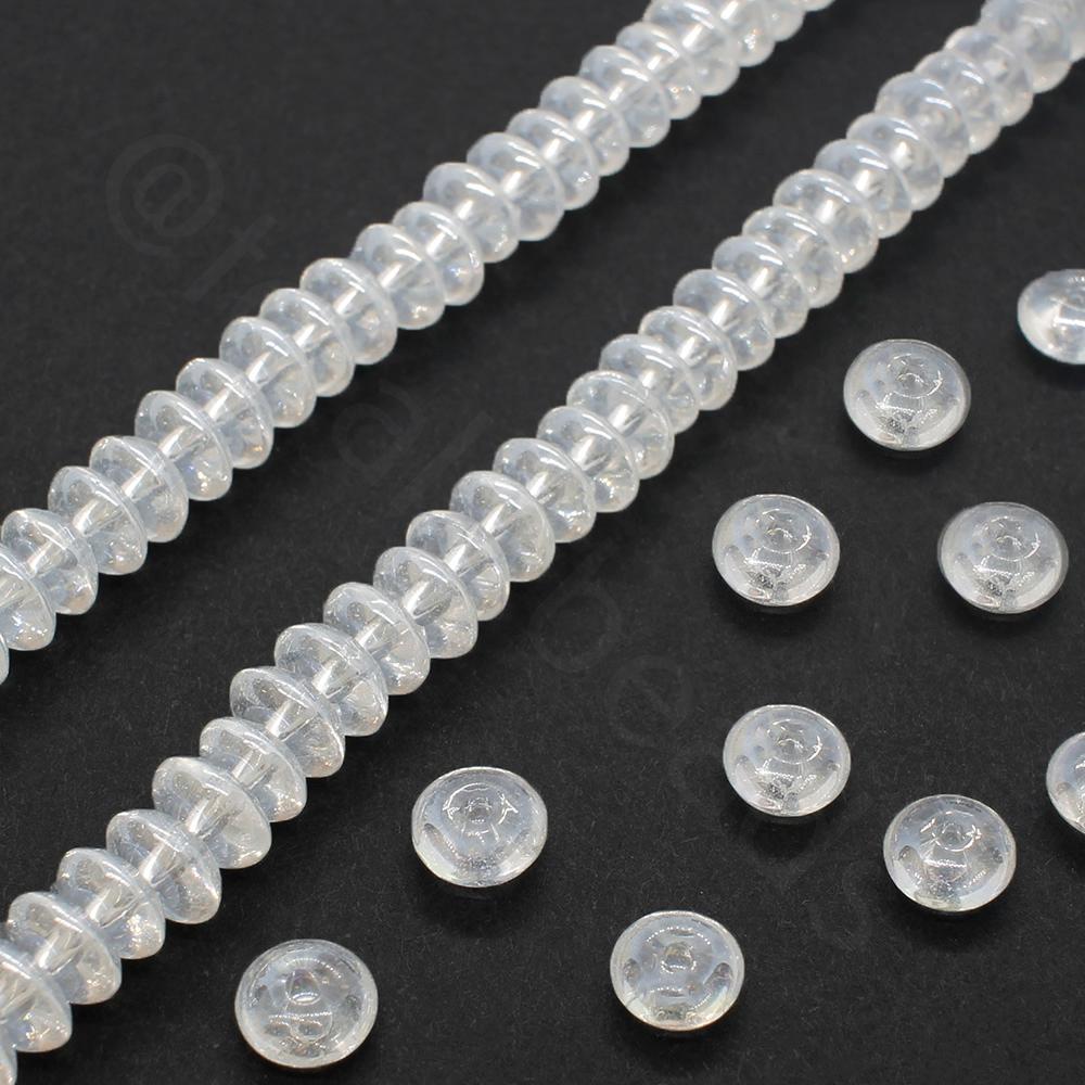 Glass Rondelle Beads 7mm - Crystal AB 100pcs
