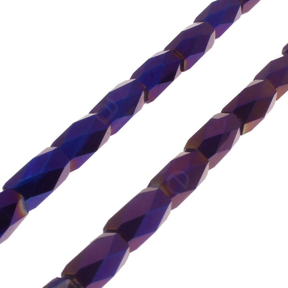 Crystal Barrel Beads 7x4mm - Purple Iris