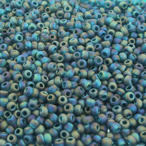 Toho Size 8 Seed Beads 10g - Trans Rainbow Frosted Teal