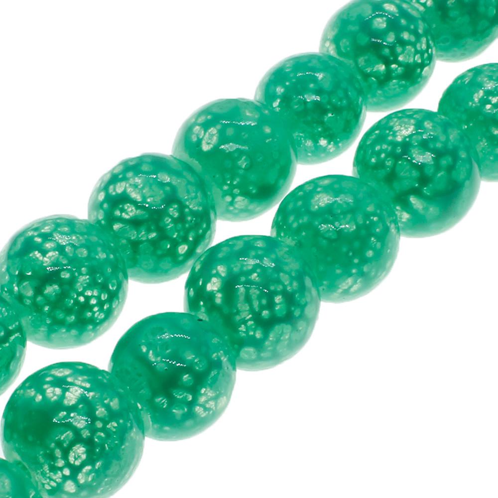 Speckled Glass Beads 10mm Round - Green