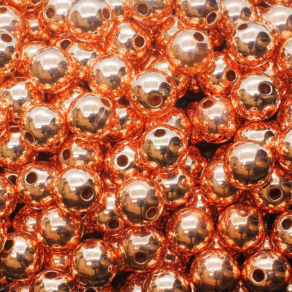 Acrylic Copper Round Beads 12mm - 40pcs