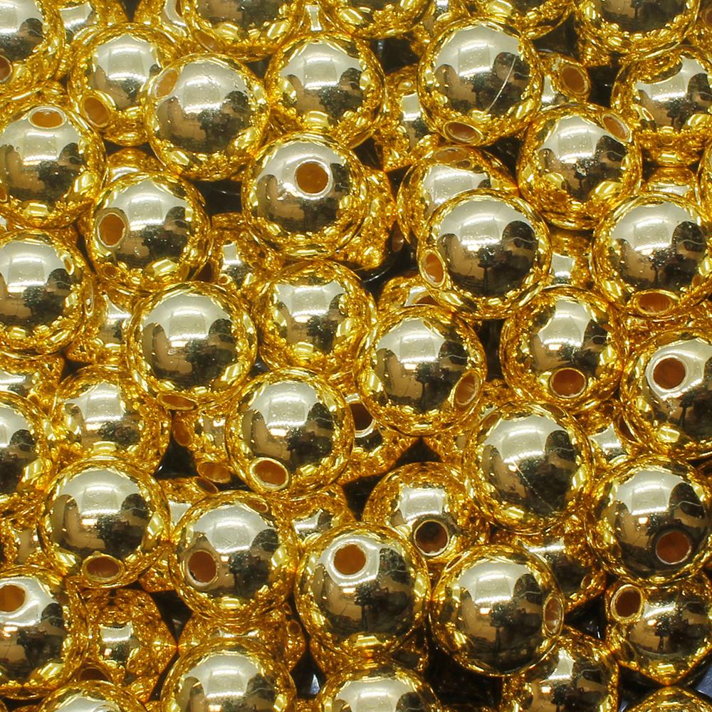 Acrylic Gold Round Beads 12mm - 40pcs