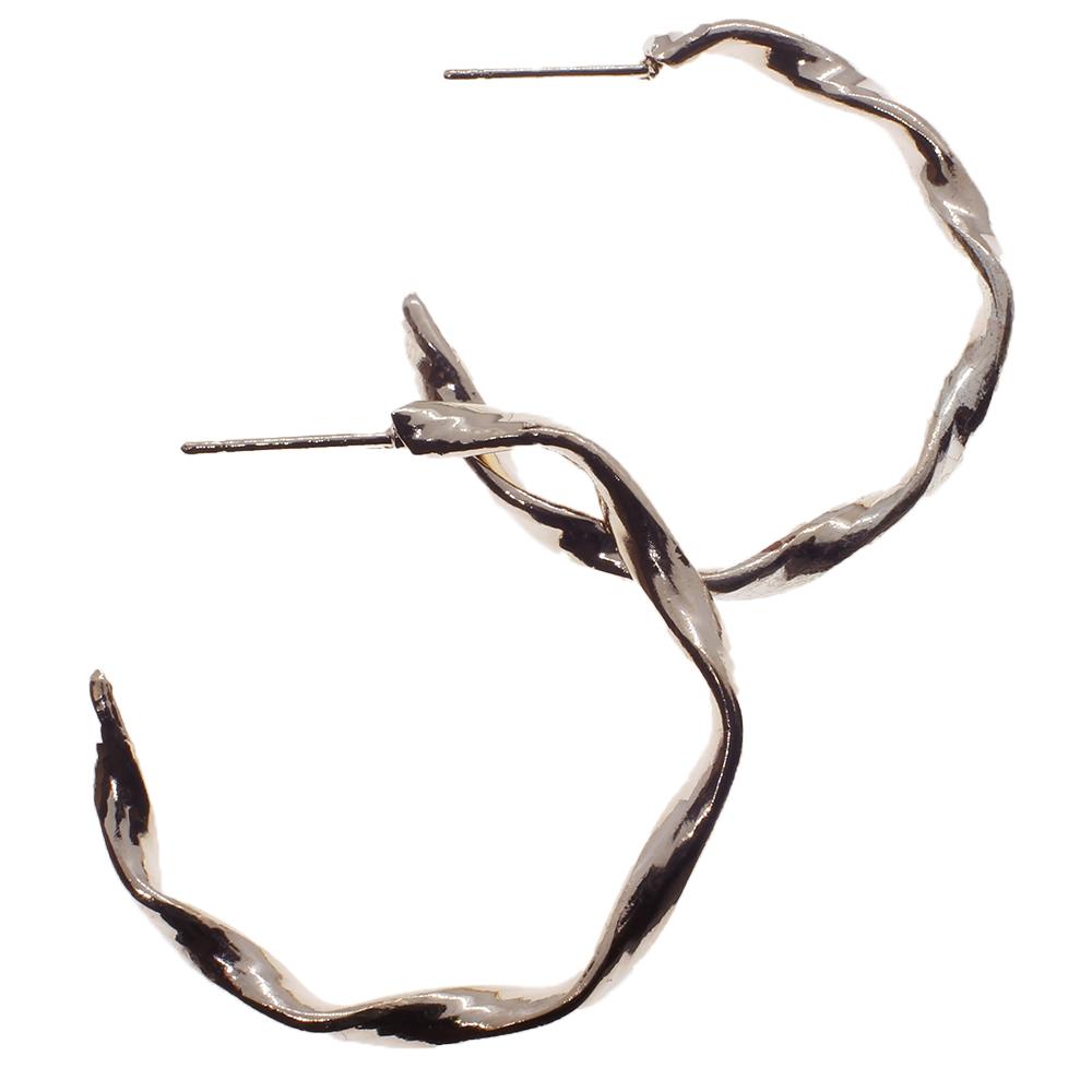 Twisted Loop Earrings 32mm - Rose Gold