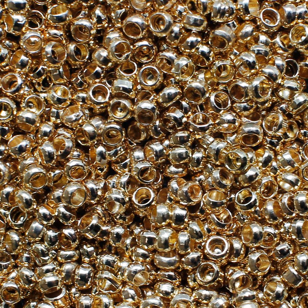 Crimp Beads 2mm 300pcs - Champagne Gold