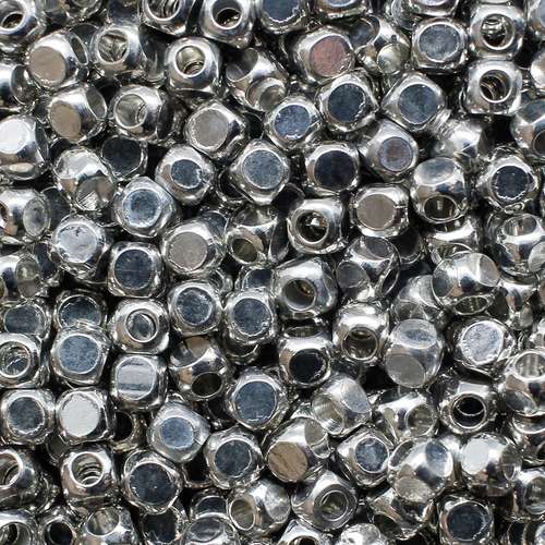 Spacer Bead Dice Cubes 3mm 25pcs - Rhodium