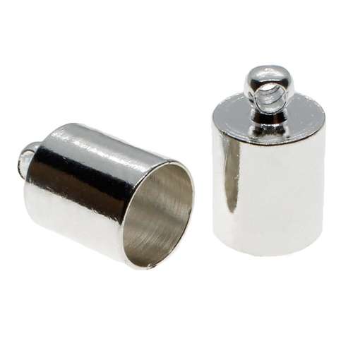 Bead Cap with Loop 7x11mm 8pcs - Silver Plated
