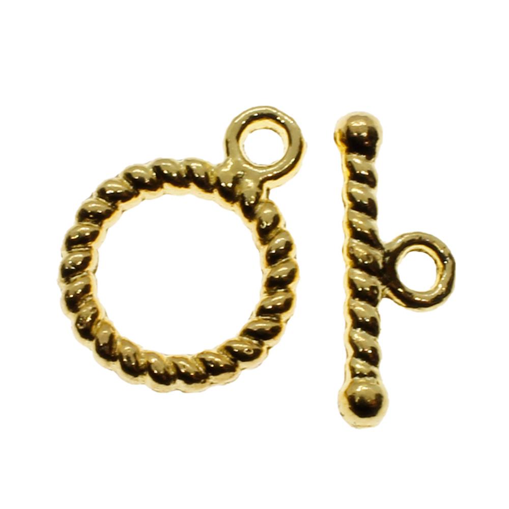 Metal Toggle - Rope Ring 10mm 8sets Gold Plated