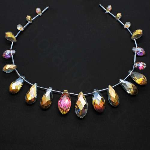 crystal beads bronze rainbow — faceted for jewelry making and beadwork