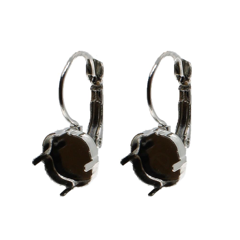 Locking Earring for 10mm Rivoli 1 Pair - Rhodium