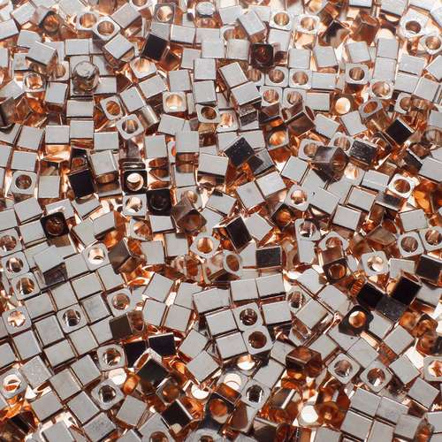 Spacer Bead Cubes 2mm 60pcs - Rose Gold