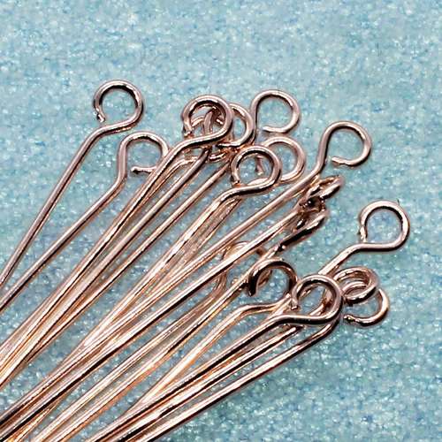 Eye Pins 30mm 100pcs - Rose Gold