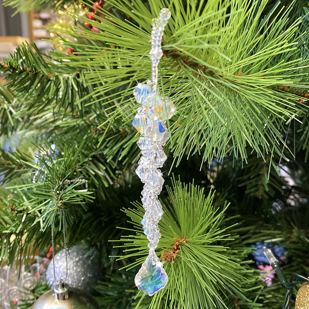Crystal Icicle Drop Decorations - Makes 6