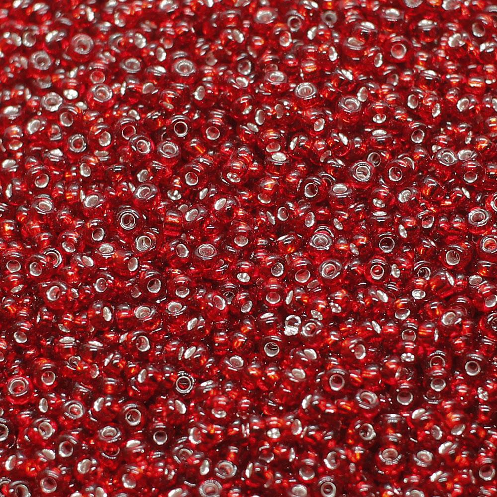 FGB Beads Silver Lined Red Wine Size 12 - 50g